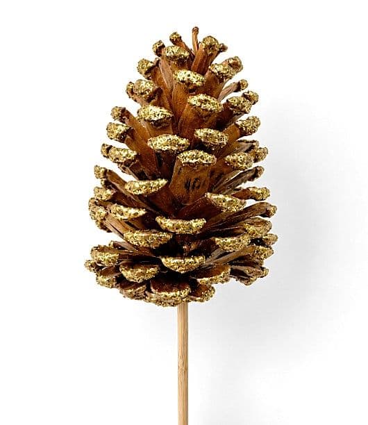 Pine Cone Large Glittered Gold