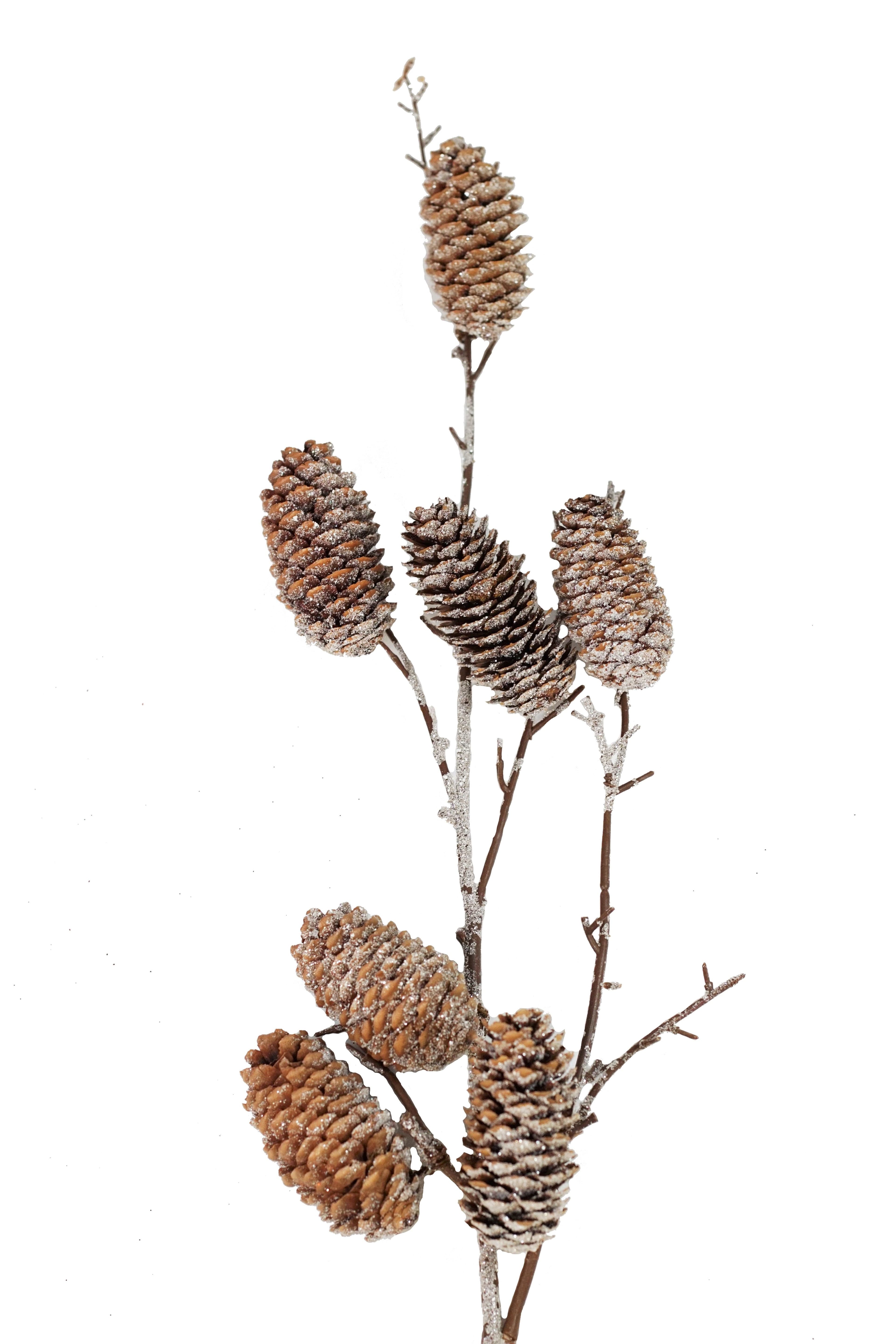Pine Cone Multi Spray Frosted 27"