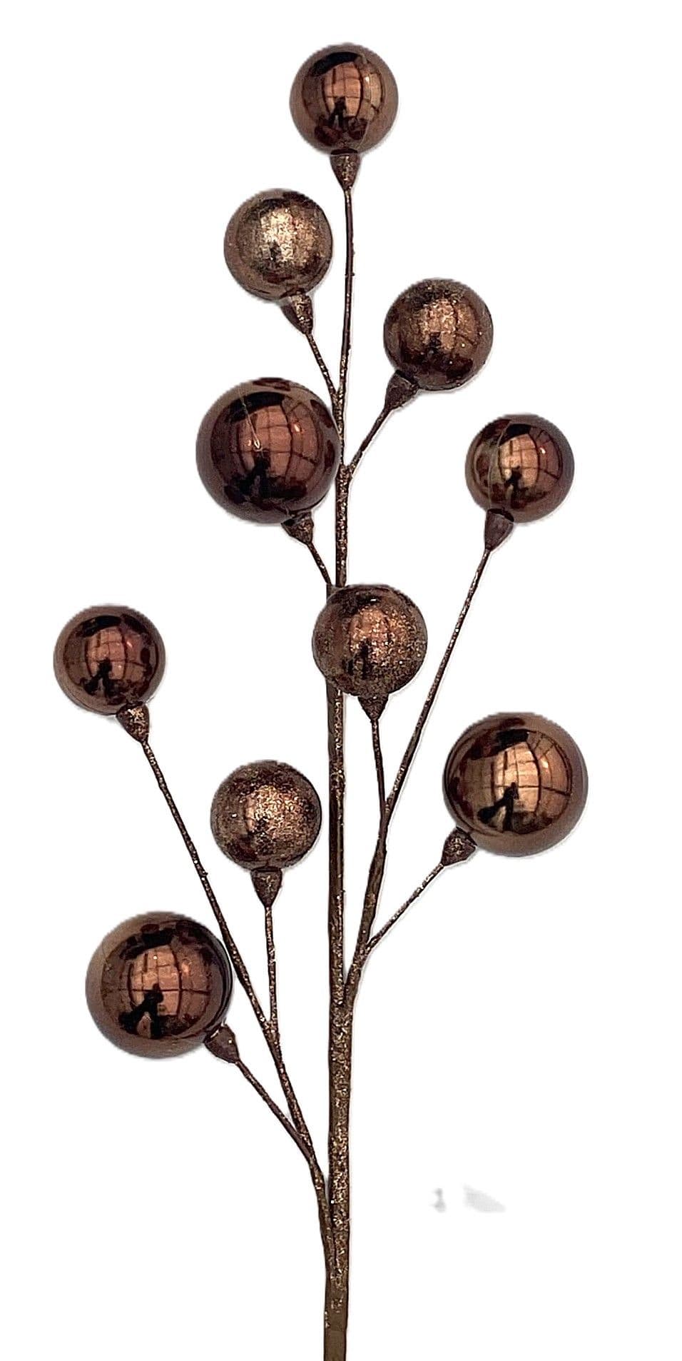 Ornament Ball Spray Glittered Chocolate 28"