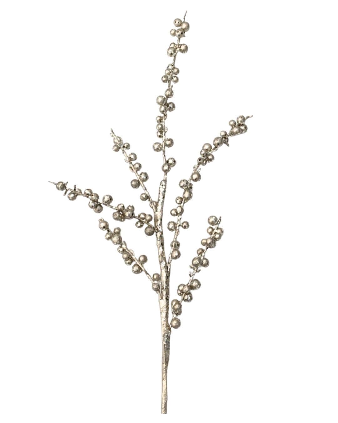 Berry Stem Spray Champagne 24"