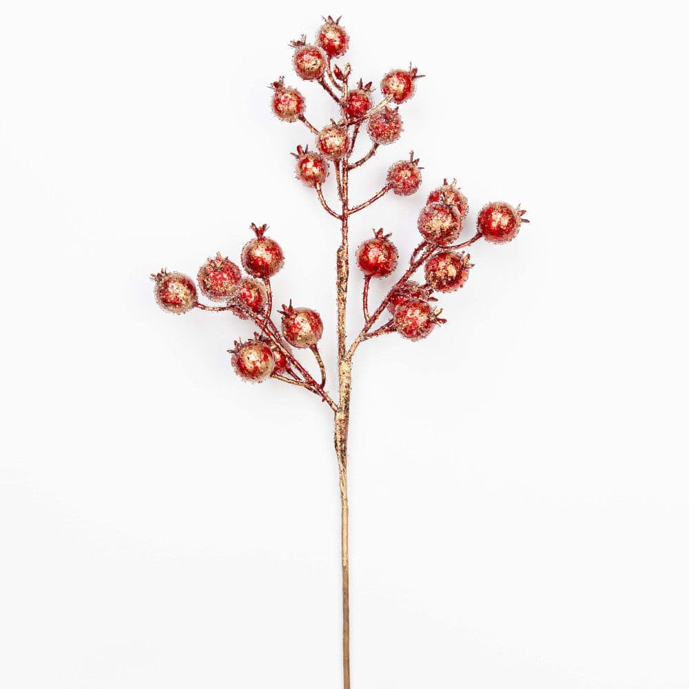 Berry Pomegrante Spray Sugared Metallic Red 20"
