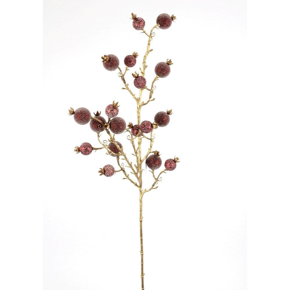 Berry Pomegrante Spray Sugared Burgundy/Gold 29"