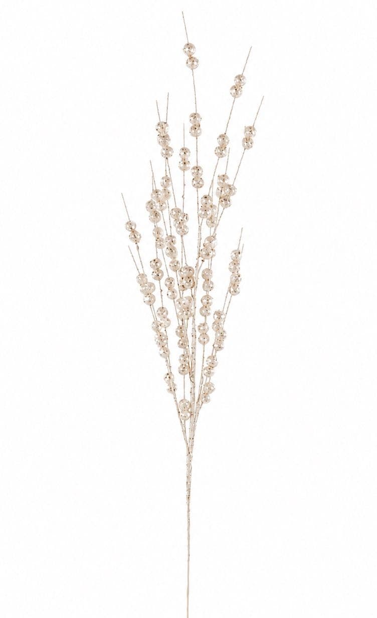 Berry Branch Spray Glittered Champagne 33"
