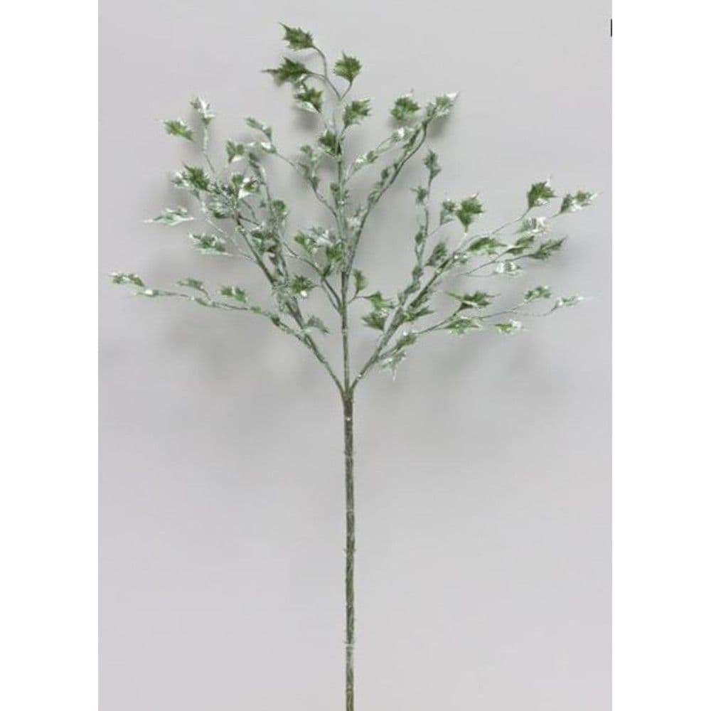 Holly Leaf Spray Faux Frosted Green 24"