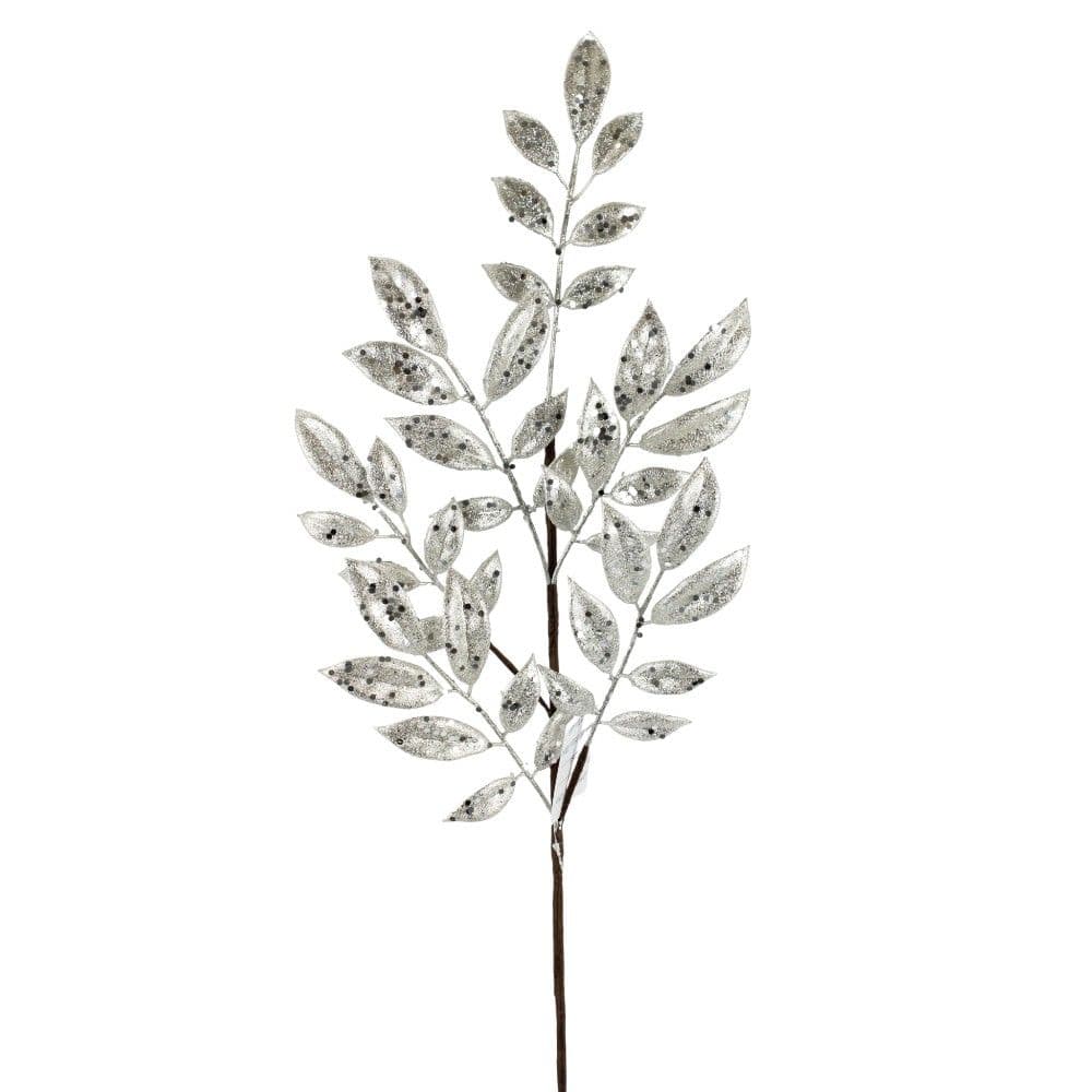 Olive Leaf Spray Metallic Platinum 30"