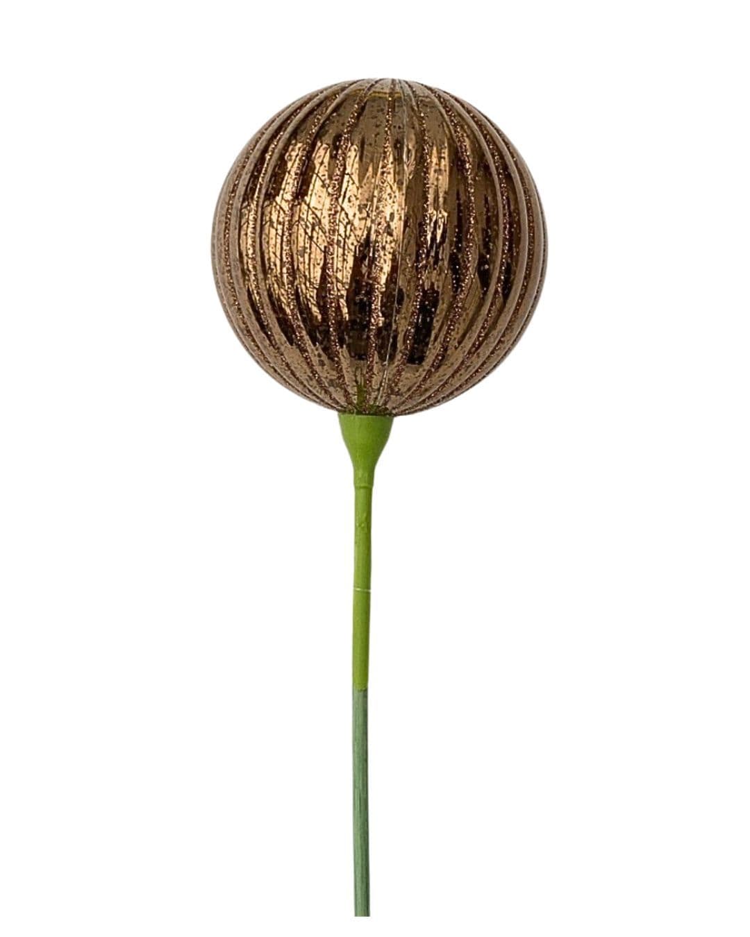 Ornament Ball 100mm Ribbed Merc Bronze