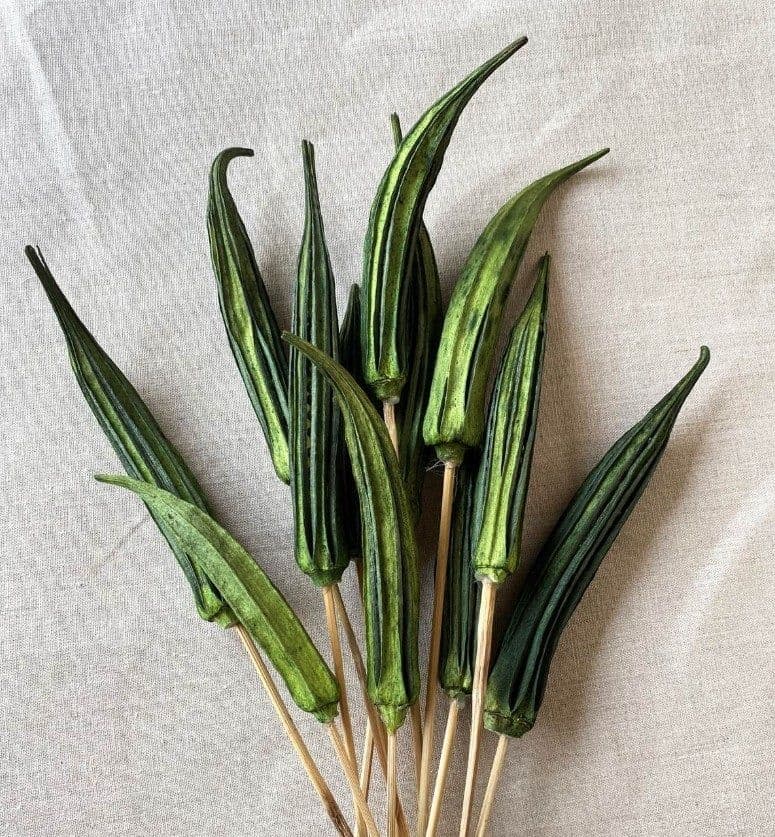 Okra Green Dried 18"