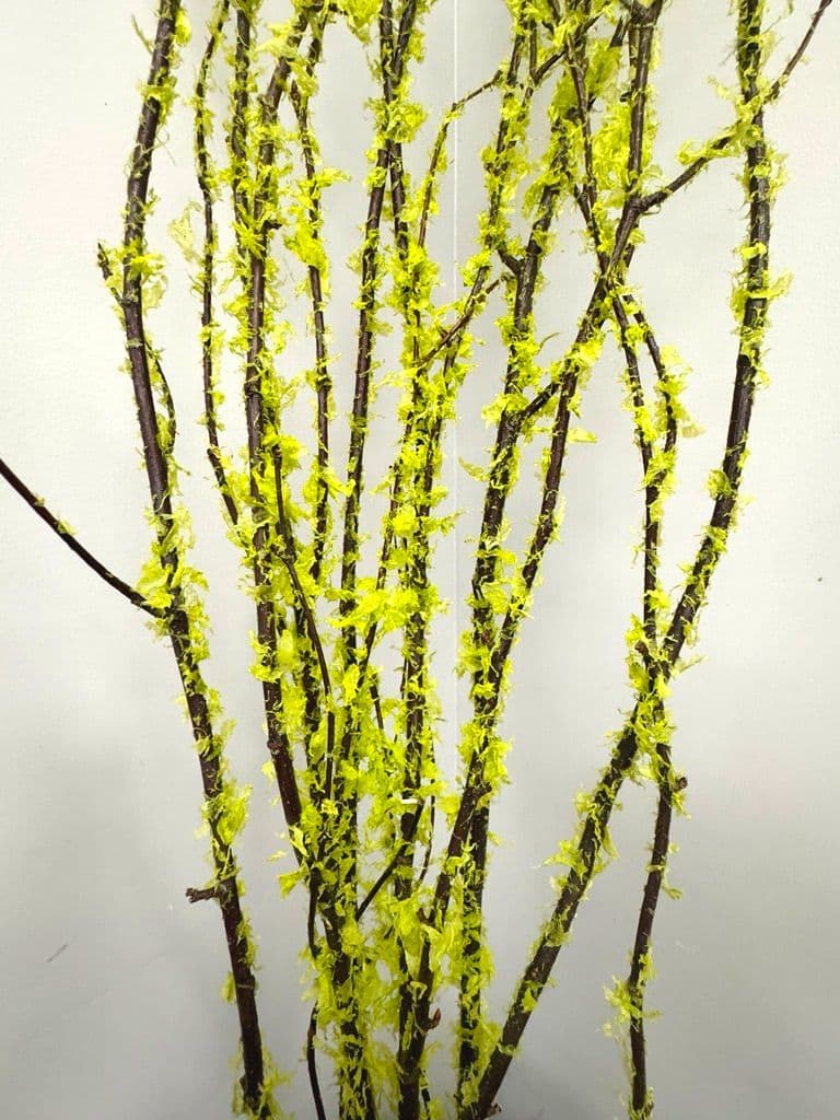 Birch Large Flocked Chartreuse 36"-48"