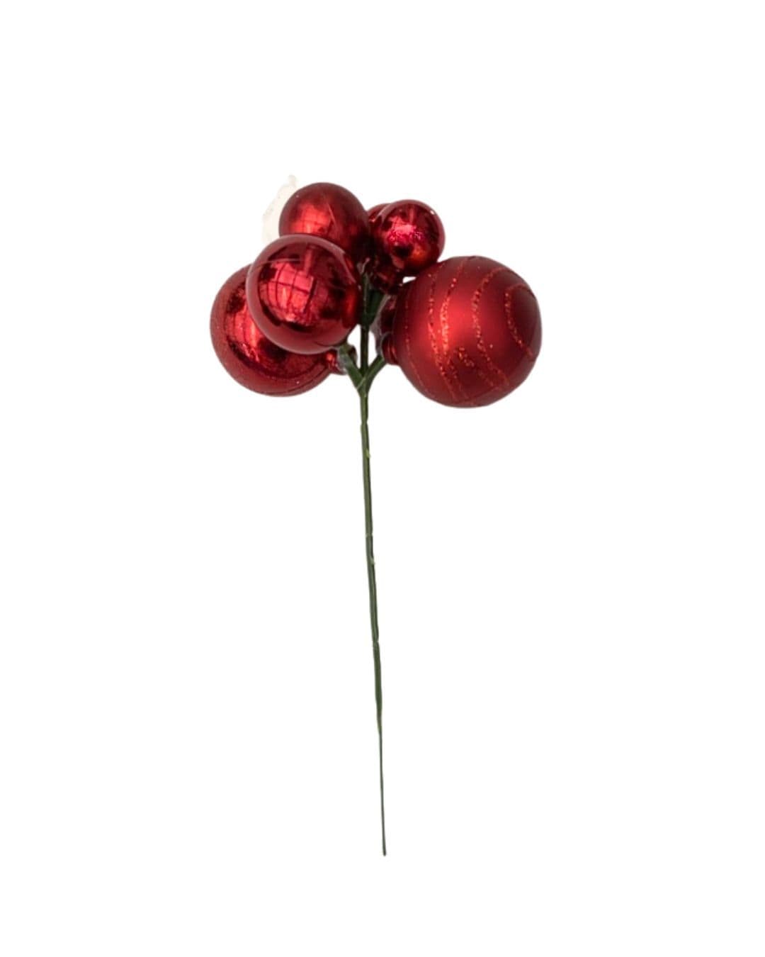 Ornament Ball Mini Mixed Ball Pick Red 12"