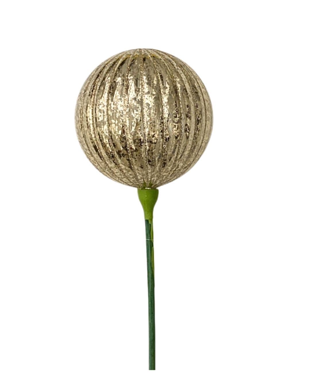 Ornament Ball 100mm Ribbed Merc Champagne
