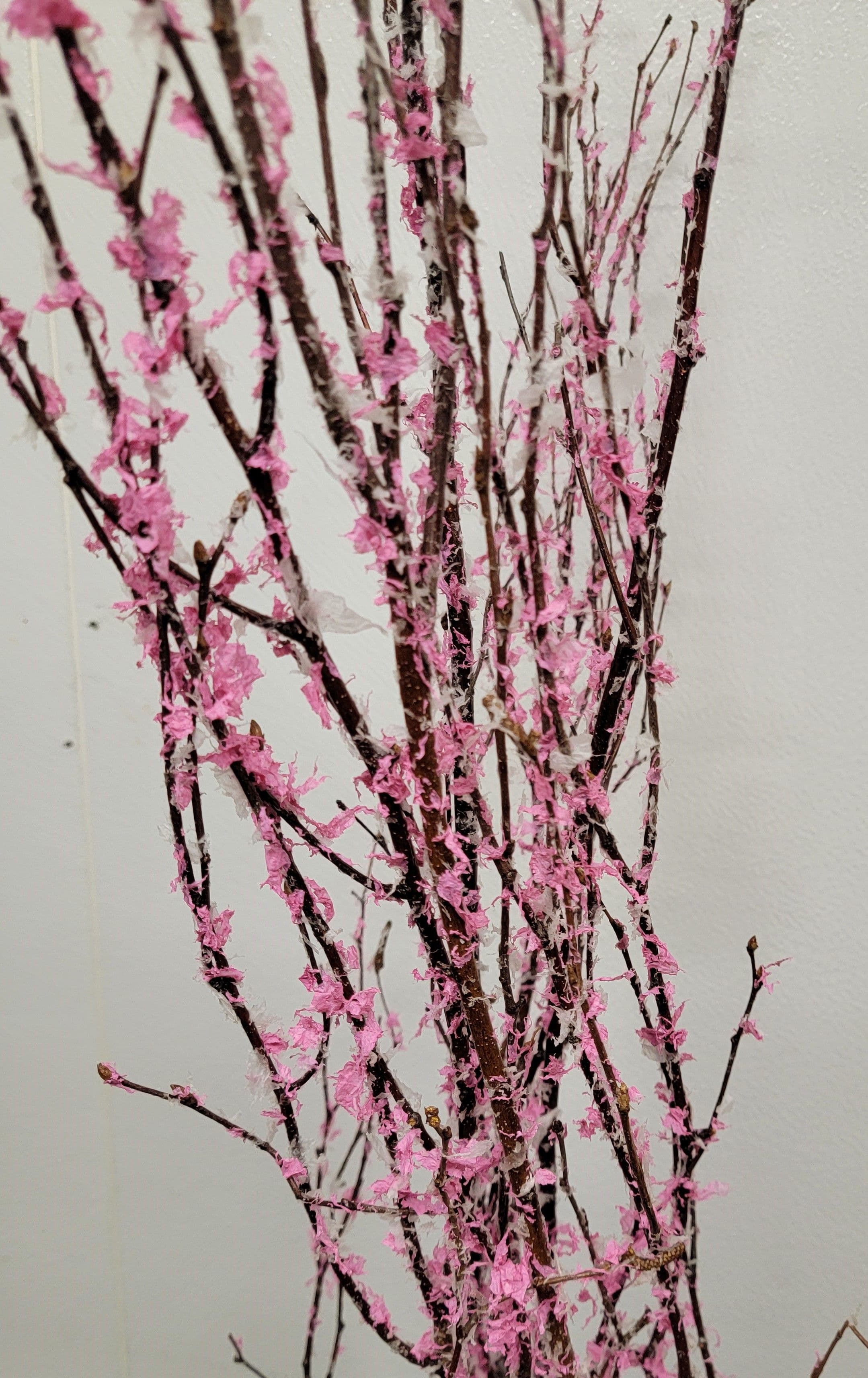 Birch Large Flocked Pink 36"- 48"