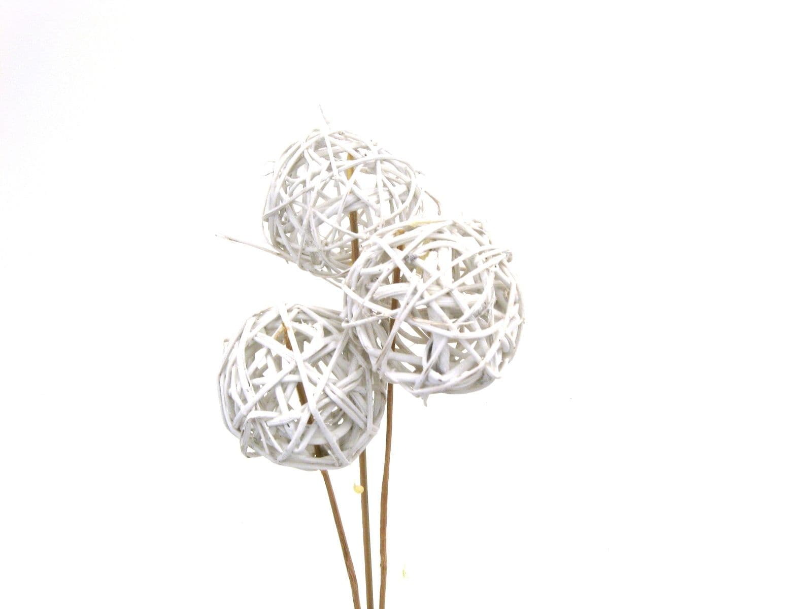 Vine Balls Glittered White