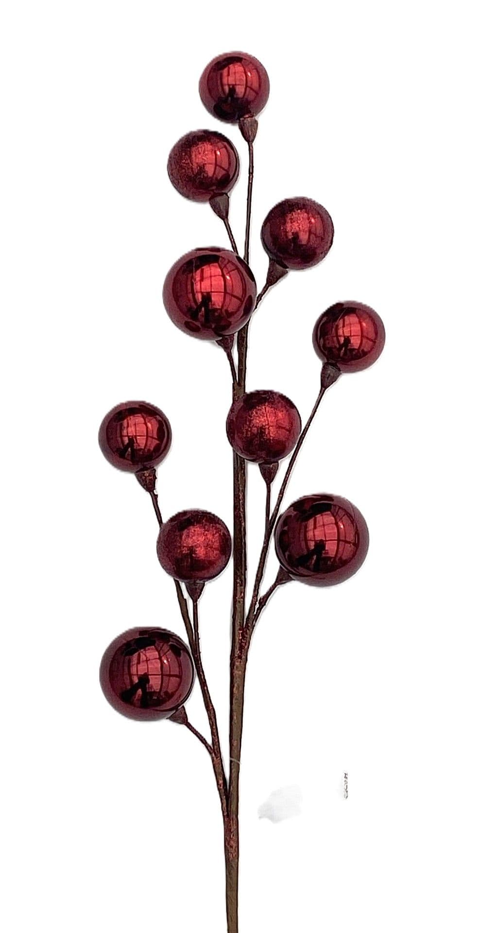 Ornament Ball Spray Glittered Wine 28"