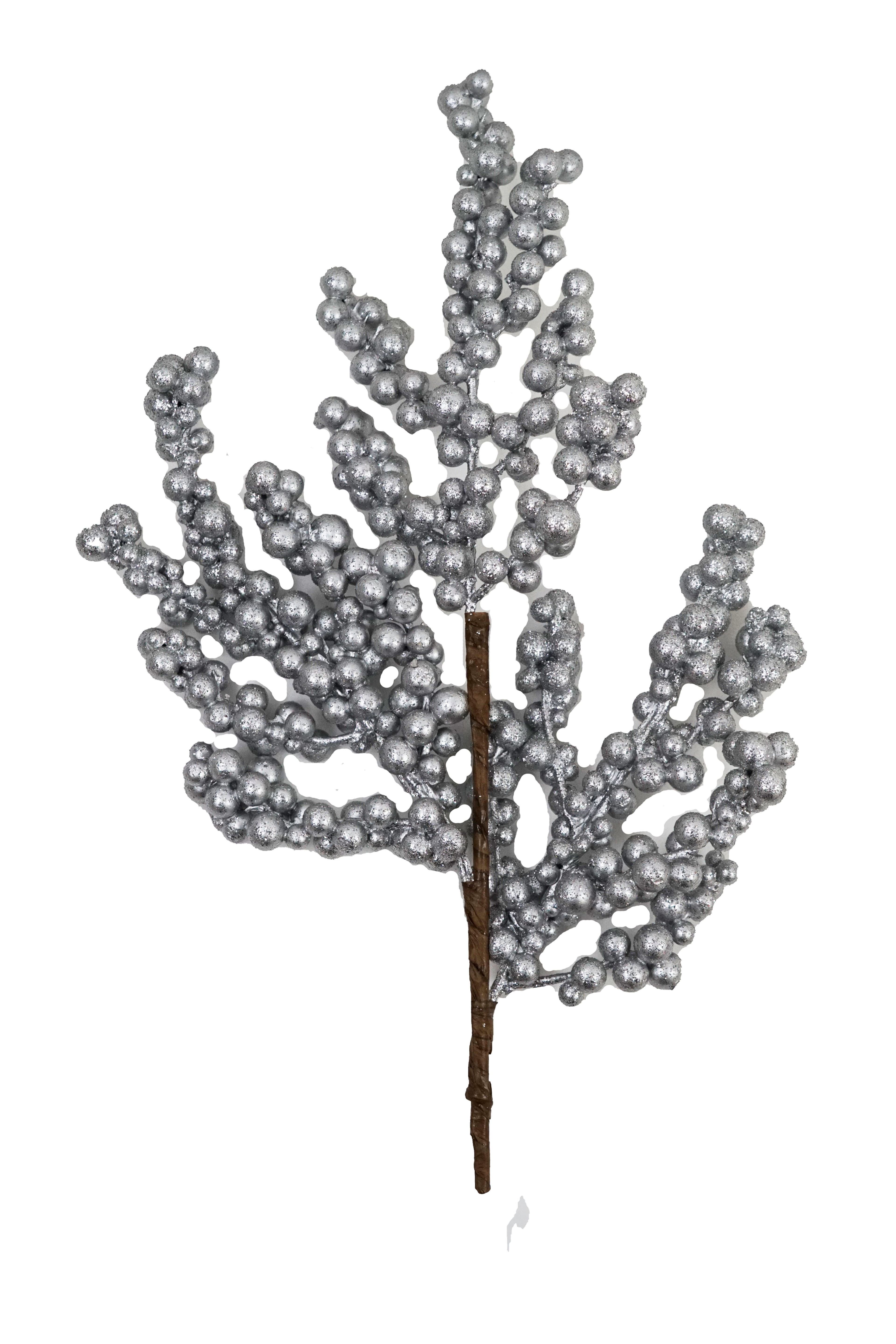Berry Mica Spray Silver 24"