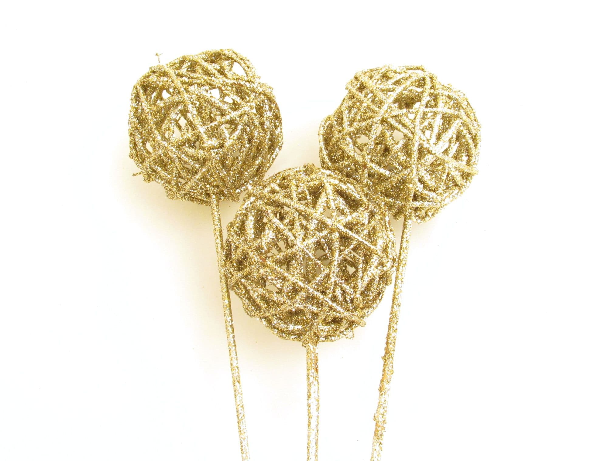 Vine Balls Glittered Platinum