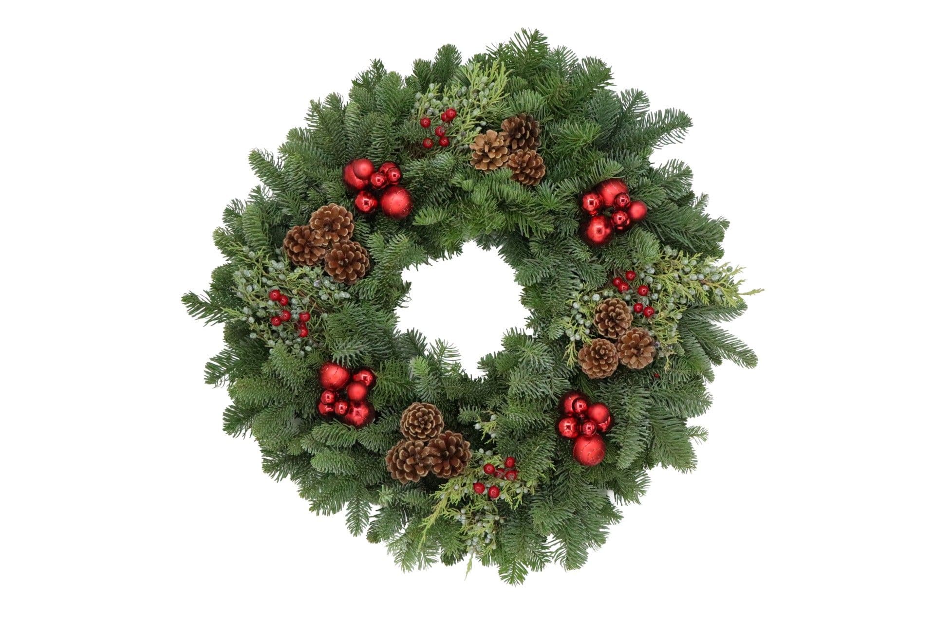 Ornament Ball Red 24" Wreath